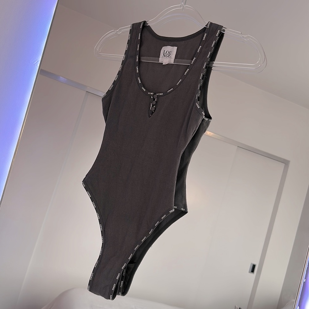 Lounge Underwear Grey Henley Tank Bodysuit